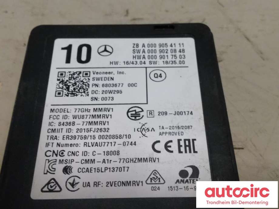 Sensor blindsone til Mercedes EQC 2019-->> (..|A0009054111|A 000 905 41 11|)