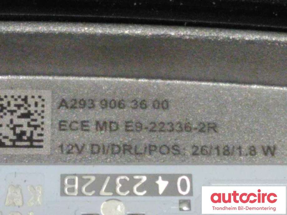 Styreenhet LED til Mercedes EQC 2019-->>  (HØYRE SIDE|A2939063600|A 293 906 36 00|)
