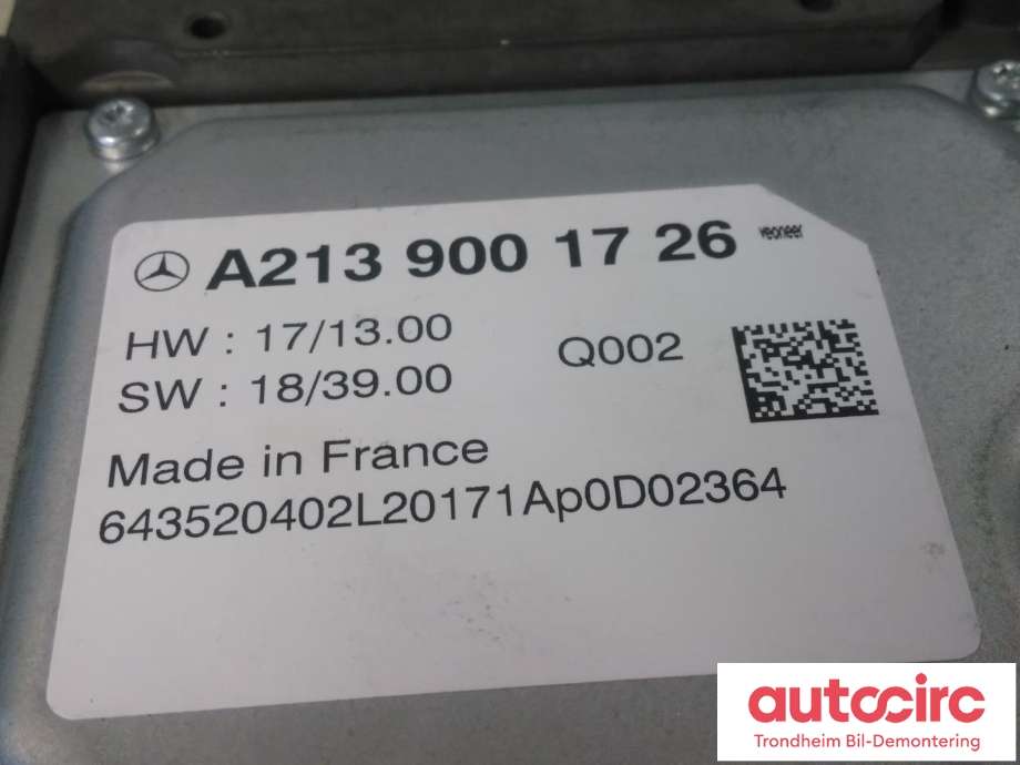 Styreenhet diverse til Mercedes EQC 2019-->>  (..|A2139001726|A 213 900 17 26|)