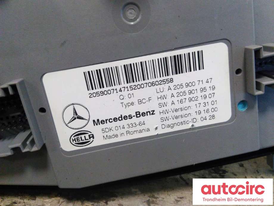 Styreenhet diverse til Mercedes EQC 2019-->>  (HELLA|A2059007147|A2059007845|)