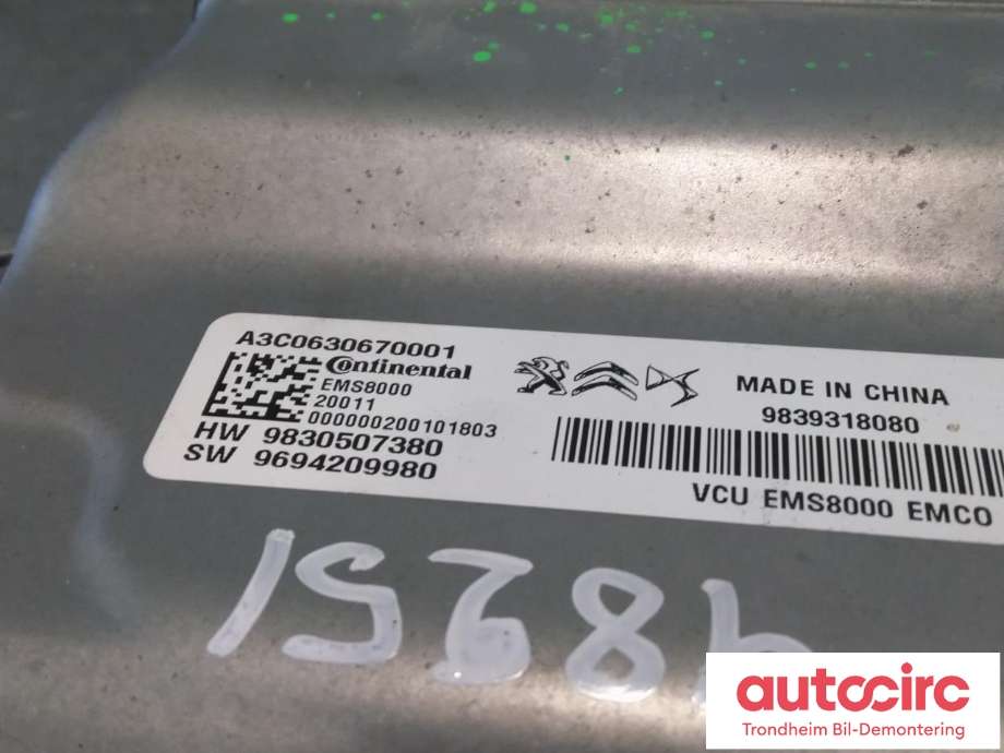 Styreenhet motor til Peugeot 508 2018-->> (Type II)  (CONTINENTAL|9839318080|1675657580|1675657680)