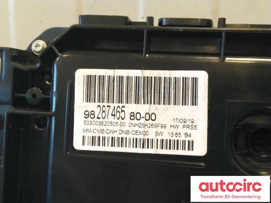 Instrumentpanel til Peugeot 508 2018-->> (Type II)  (..|9828746580|9836548780|)