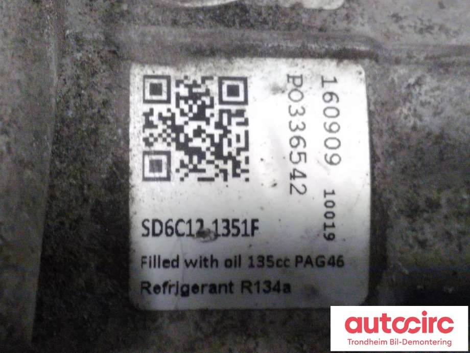 Aircondition kompressor til Peugeot 307 2005-2008 (Fase 2)  (..|6453QJ|6453QK|9822826880| SD6C121351F)