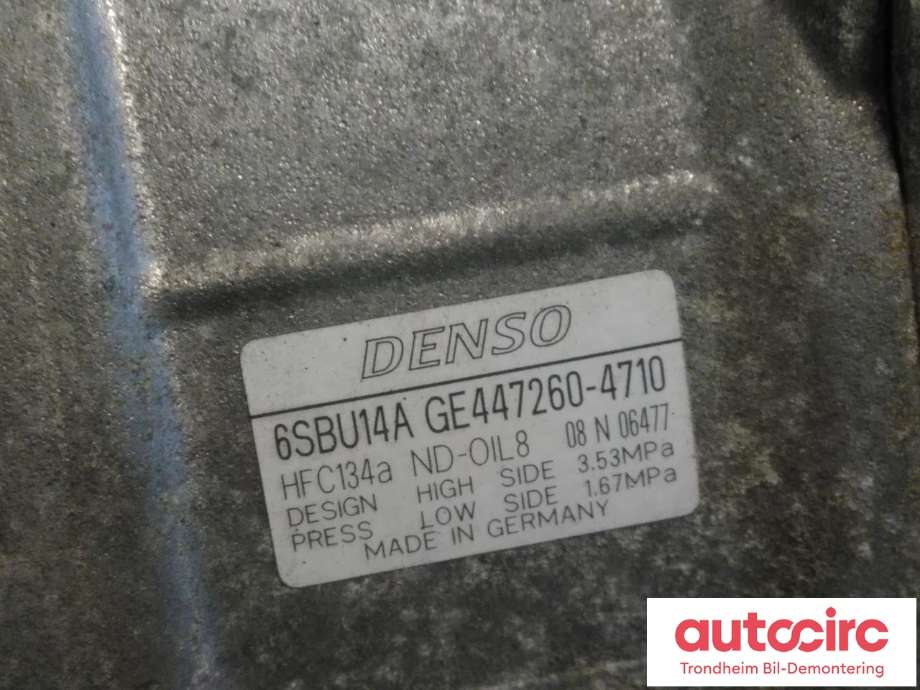 Aircondition kompressor til BMW 5-Serie 2010-2017 (F10/F11) (F10/F11) (DENSO|9223694|64529399072|64 52 9 399 072| GE447260-4710)