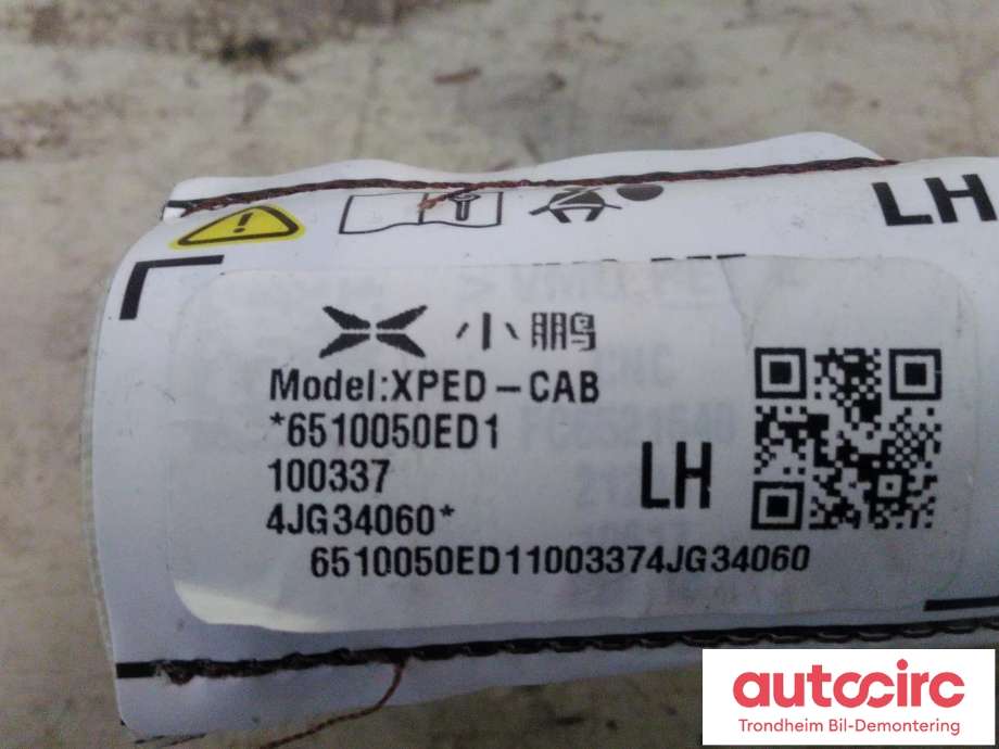 Airbag gardin venstre til XPeng P7 2021-->>  (..|6510050ED1|)