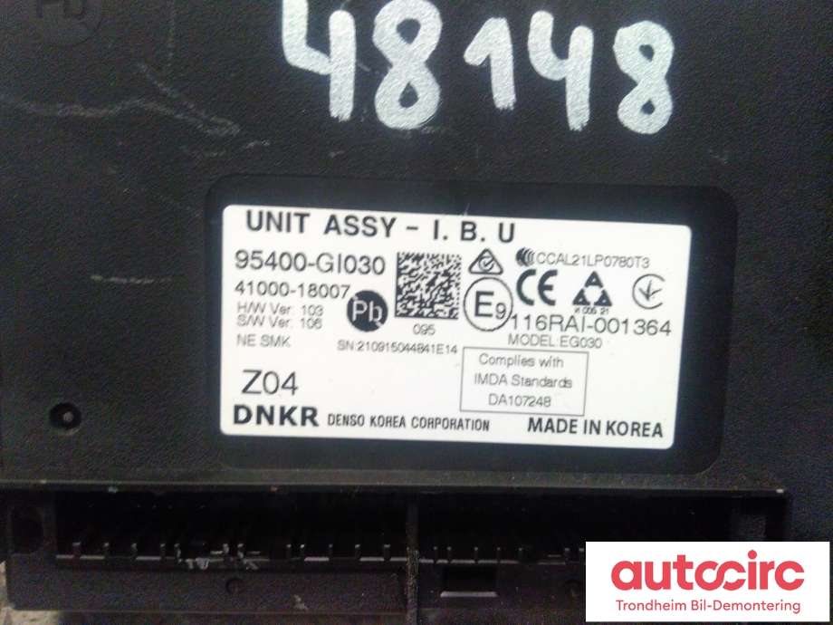 Styreenhet comfort (BCM) til Hyundai Ioniq 5 2021-->>  (DENSO|95400GI030|)
