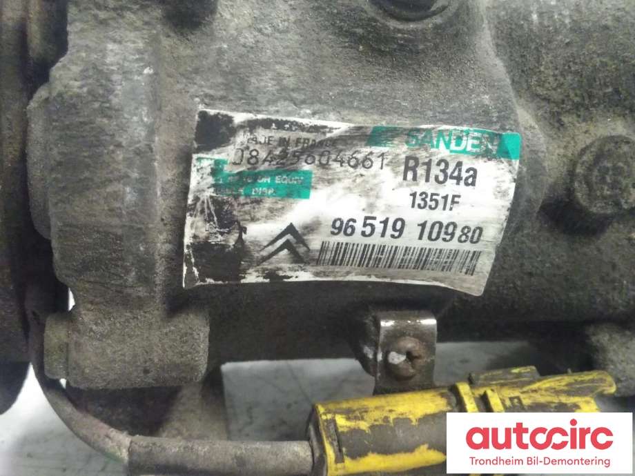 Aircondition kompressor til Peugeot 307 2005-2008 (Fase 2)  (SANDEN|9651910980|6453QJ|9822826880)