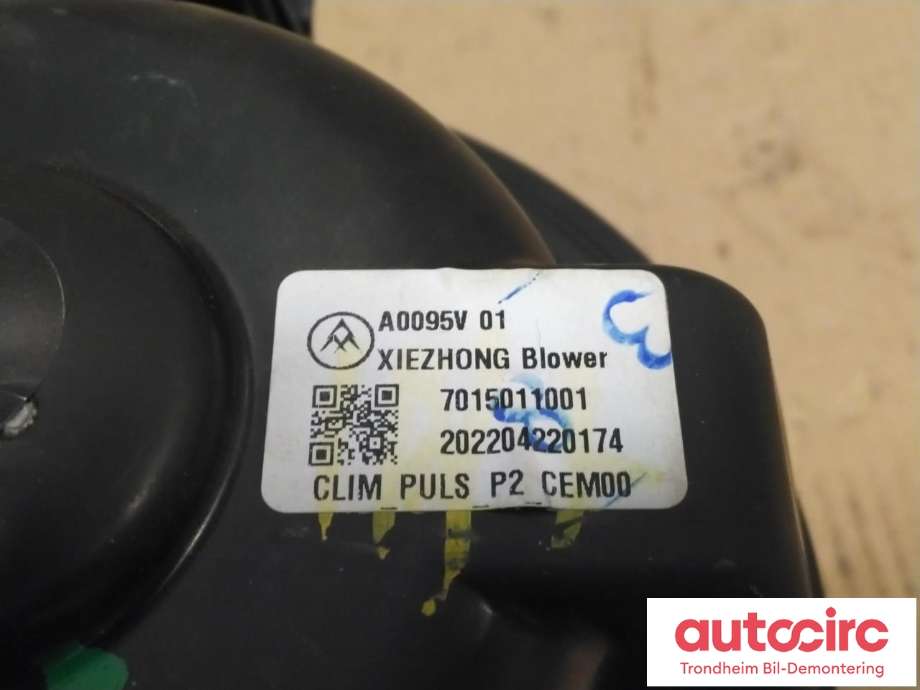 Varmeapparat motor til Peugeot e-2008 2019-->>  (..|9840566280|98 405 662 80|7015011001| 7015031111)