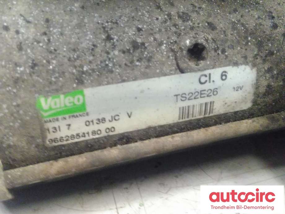 Starter diesel til Peugeot 207 2006-2012  (VALEO|9662854180 00|5802AE|TS22E26)