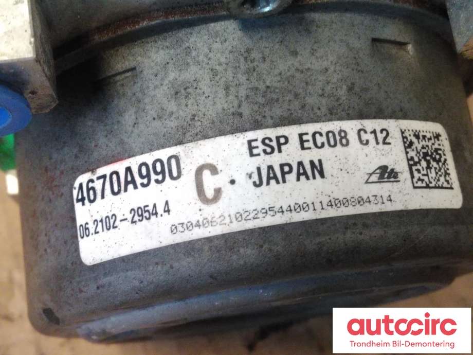 ABS sentral til Mitsubishi Outlander 2012-2015 (Type III, Fase 1)  (ATE|4670A990|4670A991|06.2102-2954.4| 06.2109-7022.3| 06.2621-3261.1)