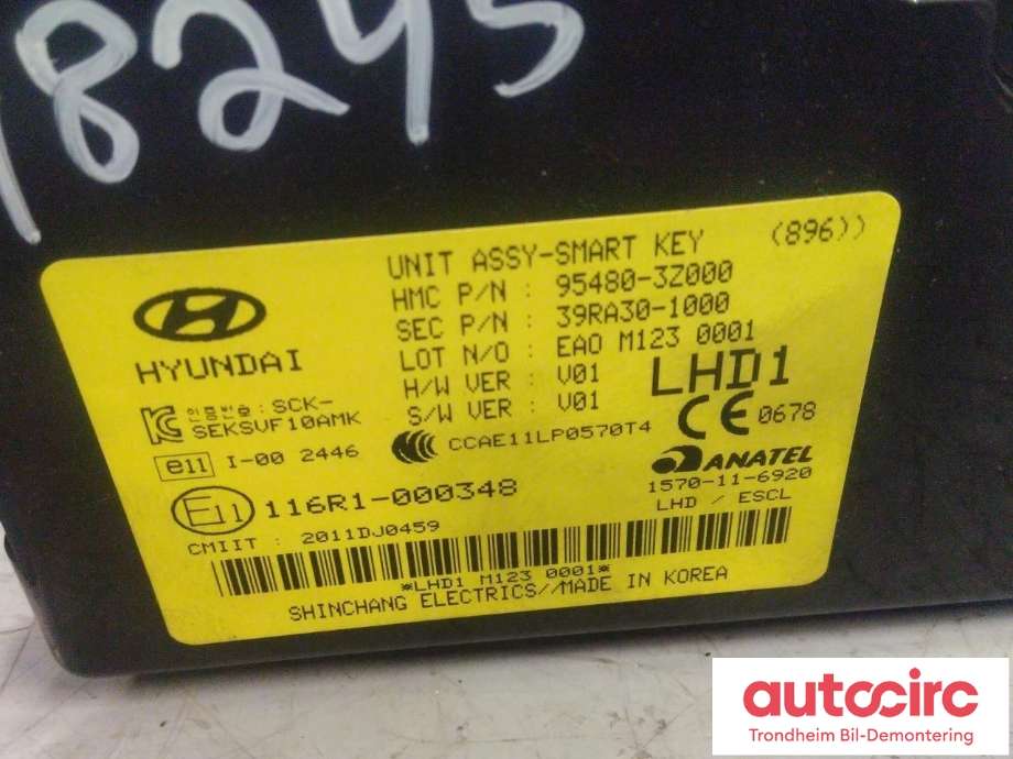 Styreenhet nøkkelfri/keyless til Hyundai i40 2012-2017  (SHINCHANG ELECTRICS|95480-3Z000|954803Z000|39RA30-1000)