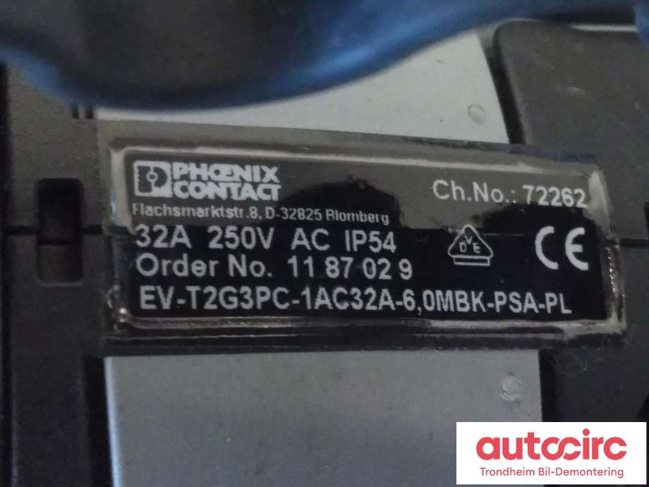Batterilader kabel til Peugeot e-208 2019-->>  (HURTIGLADER|EV-T2G3PC-1AC32A-6|0MBK-PSA-PL|)