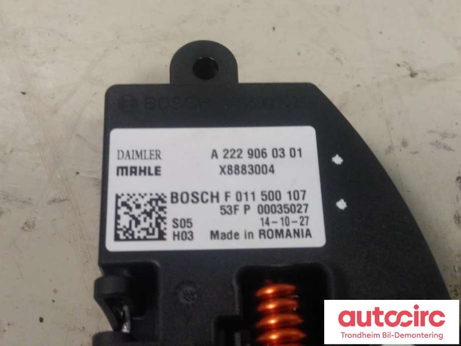 Varmeapparat motstand til Mercedes S-Klasse, Coupe/Cab 2014-->> (C217) (C217) (MAHLE|A2229060301|F011500107|)