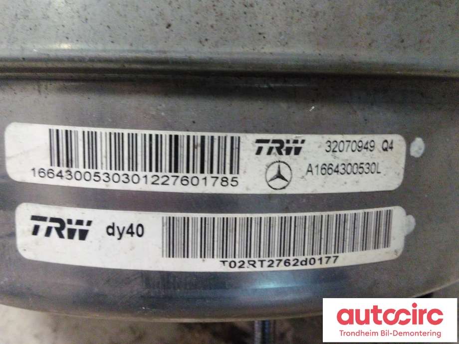 Bremsekraft-forsterker til Mercedes ML 2011-2015 (Fase 1) (W166) (W166) (TRW|A1664300530|A1664301030|A1664300530L| 32070949)