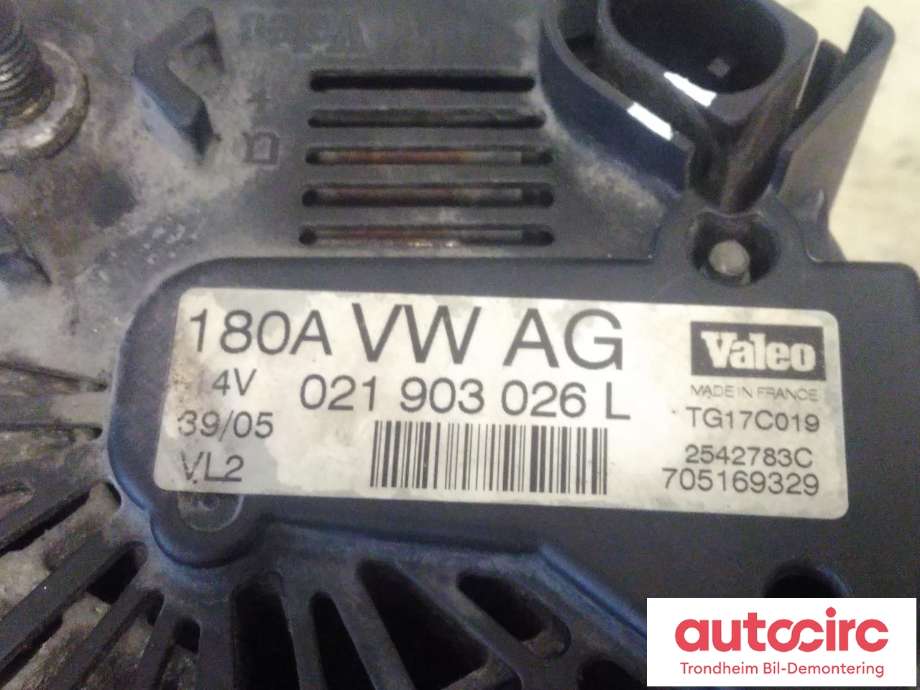Dynamo diesel til VW Passat 2005-2010 (B6) (B6) (VALEO|021903026L|021903026LX|2542783C| TG17C019)