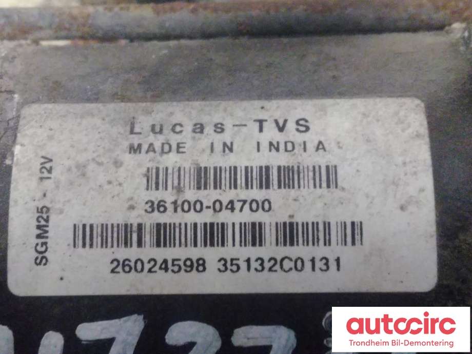 Starter til Hyundai i10 2014-2018 (Type II)  (LUCAS|36100-04700|3610004700|26024598)
