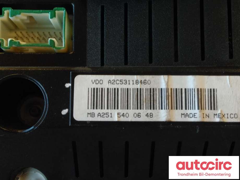 Instrumentpanel til Mercedes ML 2005-2011 (W164) (W164) (VDO|A2515400648|A2515407247|A2515402648| A2C53118460)