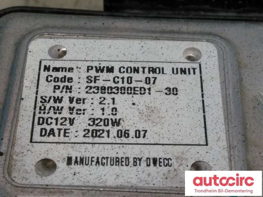 Styreenhet diverse til XPeng P7 2021-->>  (PWM CONTROL UNIT|2380300ED1|2380300ED1-30|)