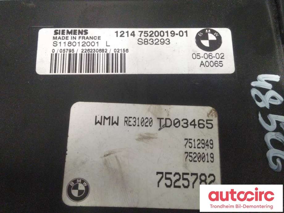 Styreenhet motor til Mini One/Cooper 2001-2007 (R50-53) (R50-53) (..|12147520019|12147557395|)