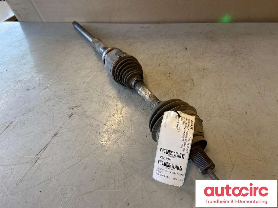 Drivaksel høyre foran, diesel/automat til Volvo S80 2006-2013 (Type II, Fase 1)  (36011299|)