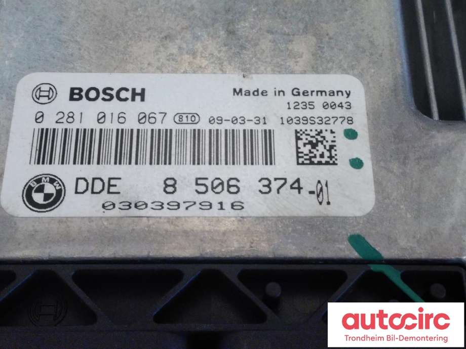Styreenhet motor til BMW 3-Serie 2005-2011 (E90/E91/E92/E93) (E90/E91/E92/E93) (BOSCH|8506374|13618512498|0281016067)