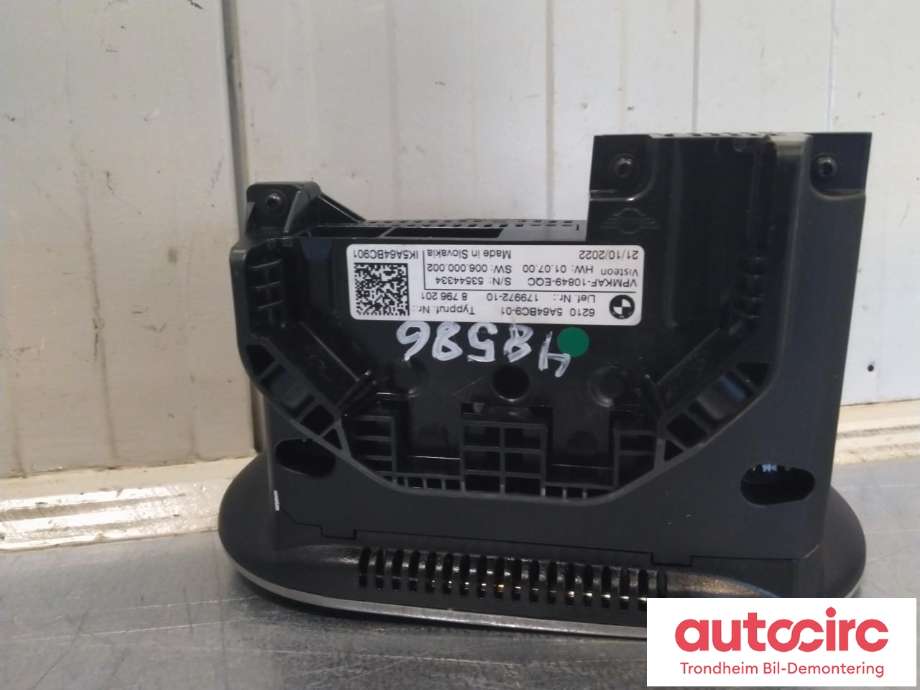 Instrumentpanel til Mini One/Cooper 2014-->> (F54-57) (F54-57) (..|62105A64BC9|62105A82420|62105B39292| 62105B3E9C6)