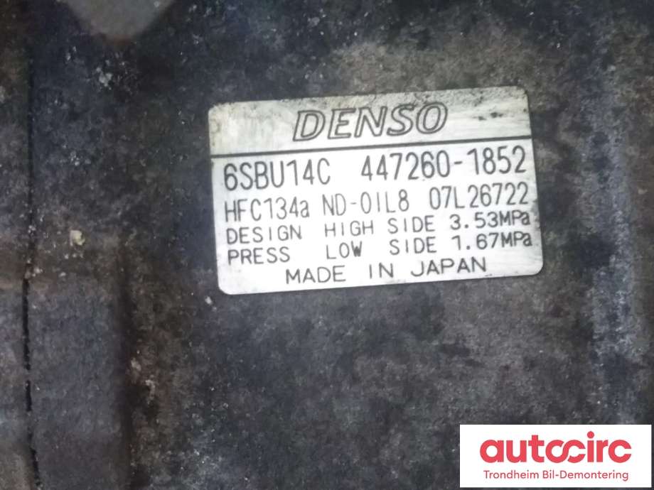 Aircondition kompressor til BMW 3-Serie 2005-2011 (E90/E91/E92/E93) (E90/E91/E92/E93) (DENSO|6987862|64526987862|447260-1852)