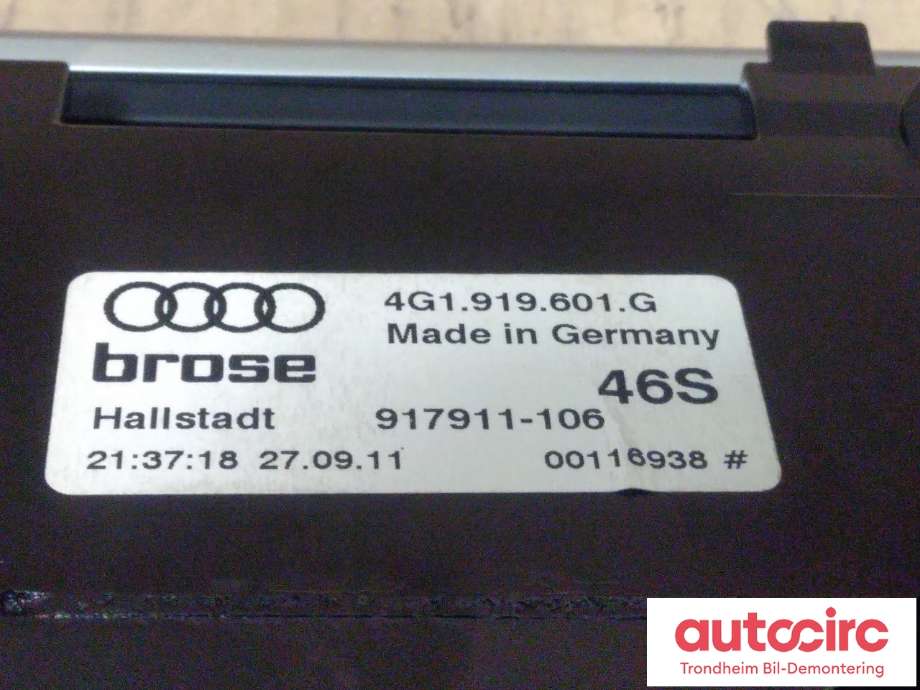 Bilstereo navigasjon skjerm til Audi A7 2010-2014 (Type I, Fase 1)  (..|4G1919601G|4G0919607H|917911-105)