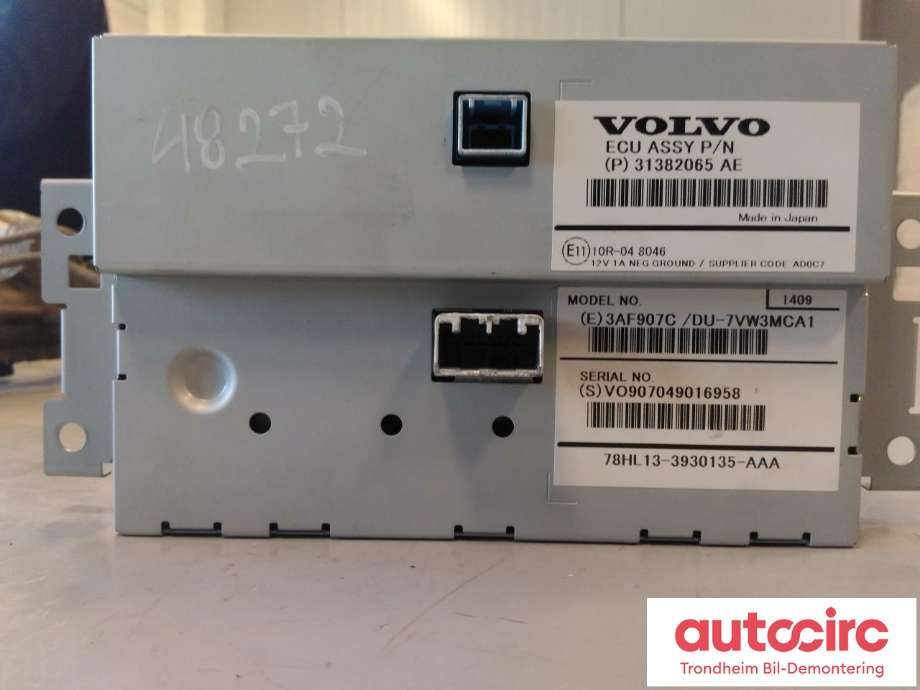 Bilstereo navigasjon skjerm til Volvo V60/V60 CC 2013-2018 (Type I, Fase 2)  (..|31382065|78HL13-3930135-AAA|36011463)