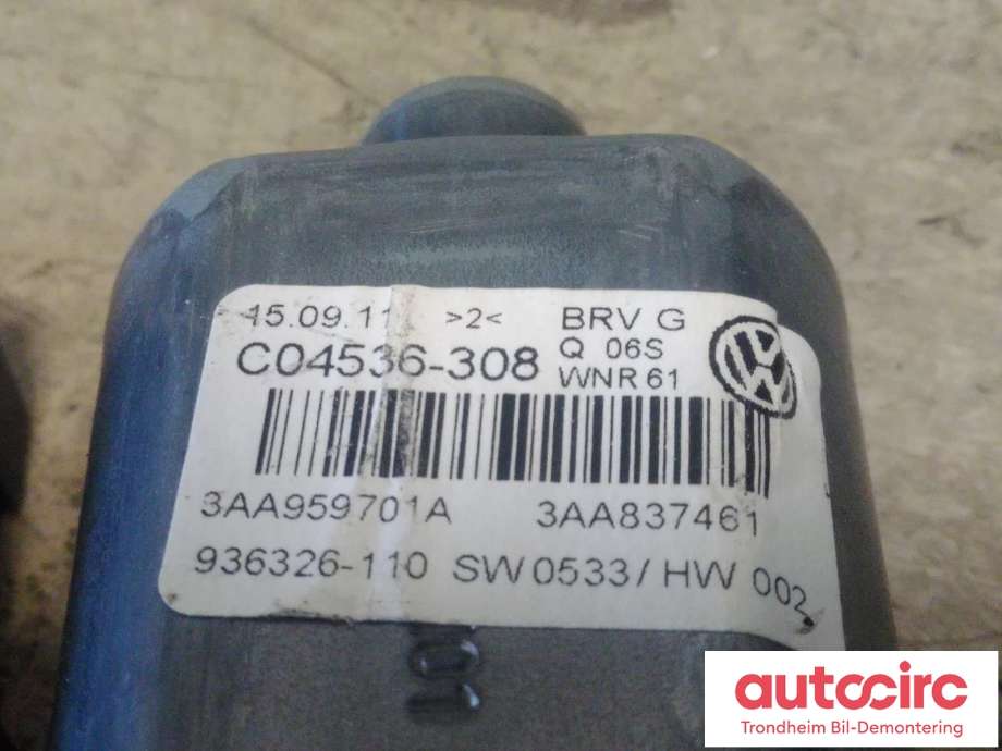 Ruteheis, kun motor, venstre foran til VW Passat 2011-2015 (B7) (B7) (..|3AA959701A|3C0959793A|0130822451)