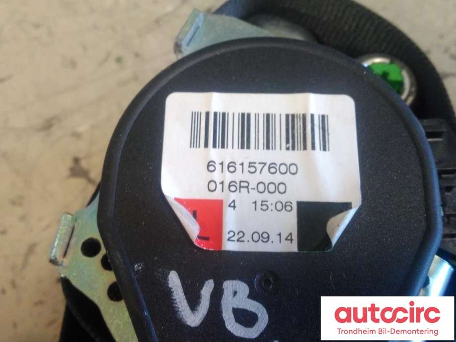 Sikkerhetsbelte bak venstre til Volvo V60/V60 CC 2013-2018 (Type I, Fase 2)  (AUTOLIV|39823322|61657600|)