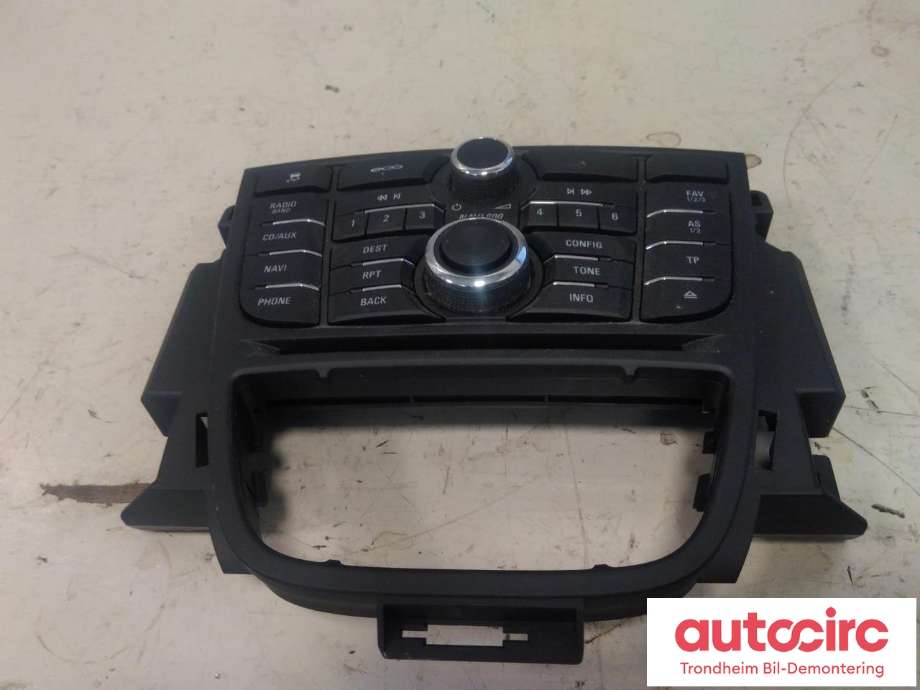 Bilstereo navigasjon betjeningspanel til Opel Astra J, 2010-2015  (DELPHI/GM|13360093)