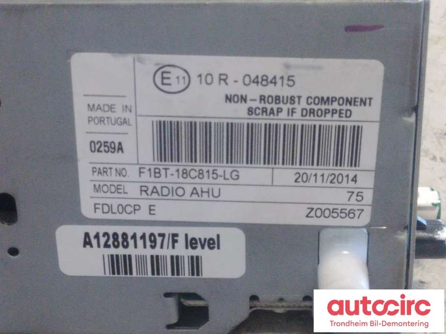 Bilstereo navigasjon til Ford Focus 2014-2018 (Type III, Fase 2) (..|F1BT-18C815-LG|F1BT-18C815-LR|2369100)