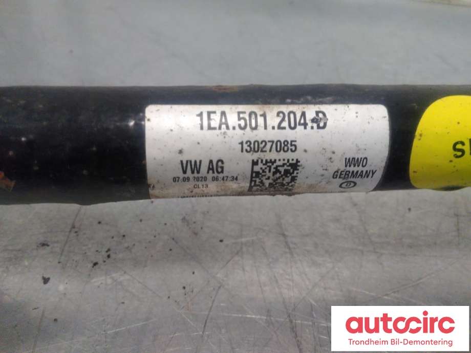 Drivaksel høyre bak, elbil til VW ID.3 2020-->>  (..|1EA501204D|1EA501204G|)