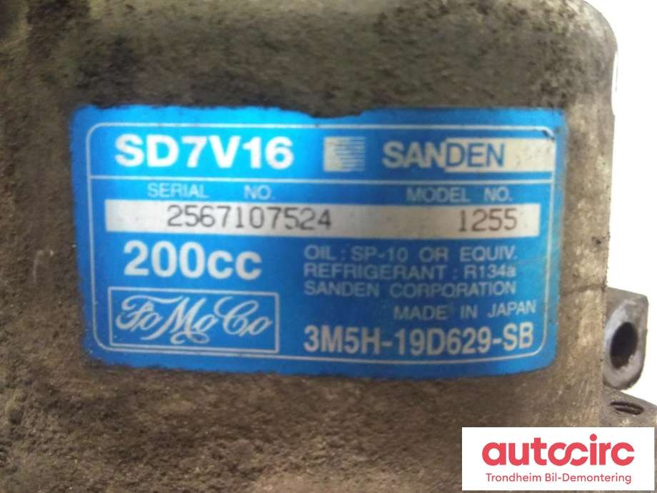 Aircondition kompressor til Volvo V50 2004-2007 (Fase 1)  (SANDEN|36000990|3M5H-19D629-SB|SD7C16)