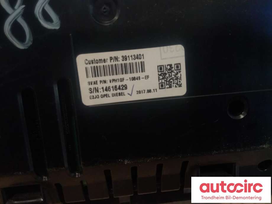 Instrumentpanel til Opel Insignia B 2017-->>  (..|39113401|)