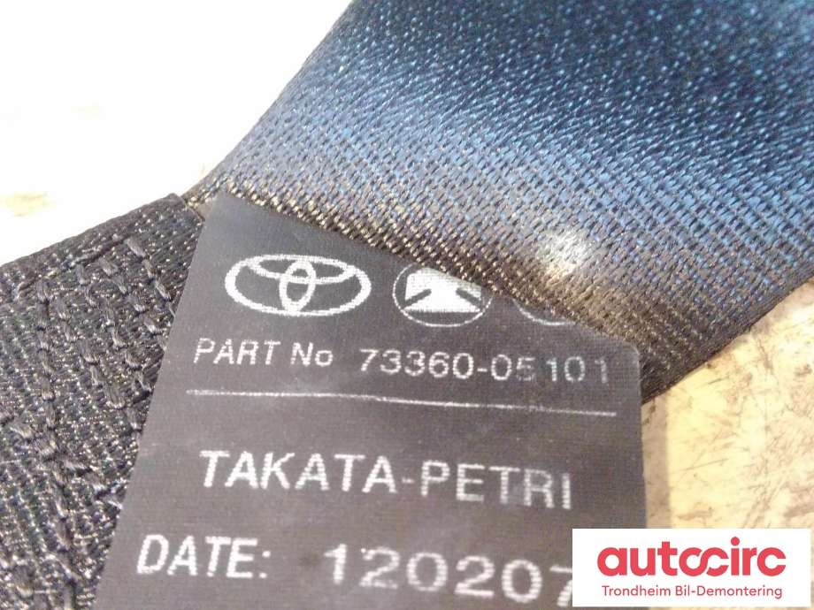 Sikkerhetsbelte bak venstre til Toyota Avensis 2003-2008 (Type II)  (..|73360-05101|73370-05081-C0|7337005081C0)