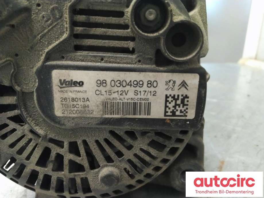 Dynamo diesel til Peugeot 4008 2012-2017  (VALEO|9803049980|9678048880|1606859180)
