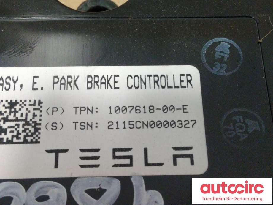 Styreenhet elektrisk parkbrems (EPB - Electric Parking Brake) til Tesla Model S 2013-2016 (Fase 1)  (TESLA|1007618-00-E|)