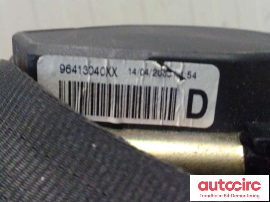 Sikkerhetsbelte foran høyre til Peugeot 307 2005-2008 (Fase 2) (AUTOLIV|96413040XX|8975 J2|)