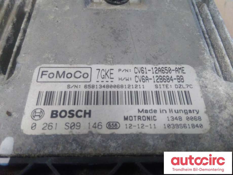 Styreenhet motor til Ford Focus 2011-2014 (Type III, Fase 1)  (BOSCH|CV61-12A650-AME|RMCV6A-12A650-BD|2013029)