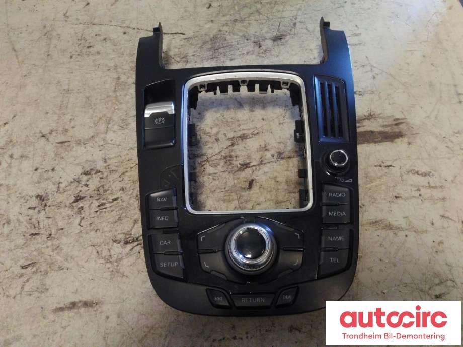 Bilstereo betjeningspanel til Audi A4, 2007-2014 (Type IV) (B8) (B8) (PREH|8T0919609WFX)