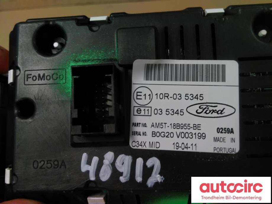 Instrument kjørecomputer til Ford Focus 2011-2014 (Type III, Fase 1)  (..|AM5T-18B955-BE|1940785|AM5T-18B955-BH)