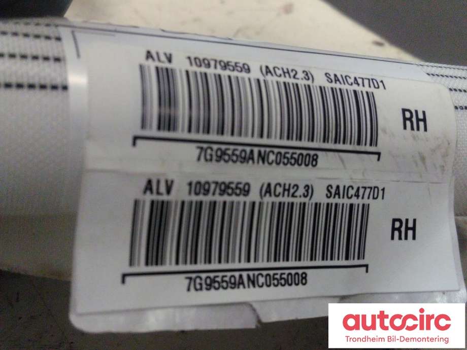 Airbag gardin høyre til MG MG4 2022-->>  (..|6584920|10979559|)
