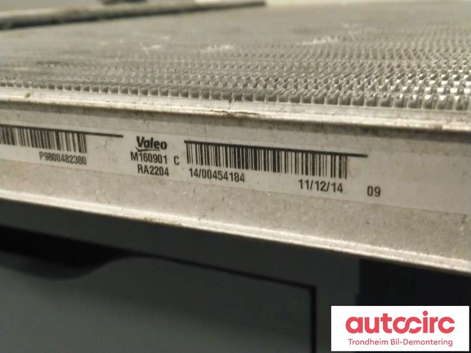 Radiator (manuell gir) til Peugeot 3008 2009-2016 (Type I)  (VALEO|9800482380|1610824180|98 004 823 80N| 16 108 241 80)