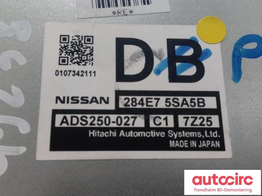 Styreenhet diverse til Nissan Leaf 2018-->> (Type II)  (HITACHI|284E7 5SA5B|284E75SA5B|ADS250-027)
