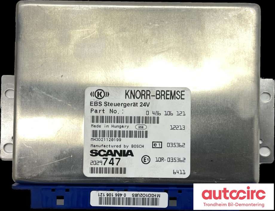 Styreenhet ABS til Lastebil Scania PGRT-Serie R 2003-2015  (KNORR-BREMSE|0486106128|14414|10R-04 5362)