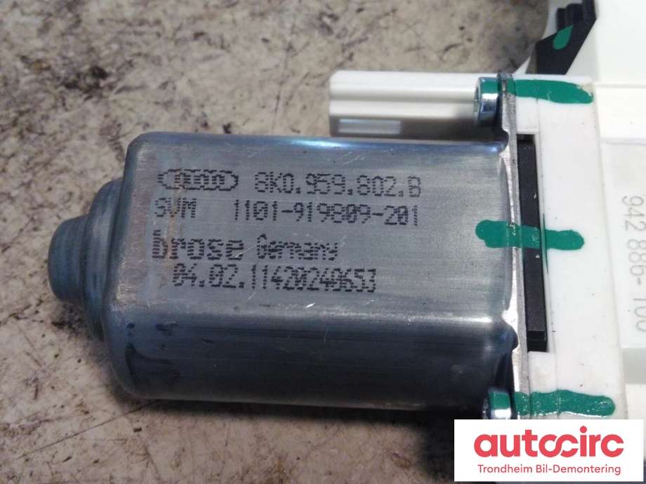 Ruteheis, kun motor, venstre bak til Audi A8 2010-2013 (Type III, Fase 1)  (BROSE|8K0959802B|)