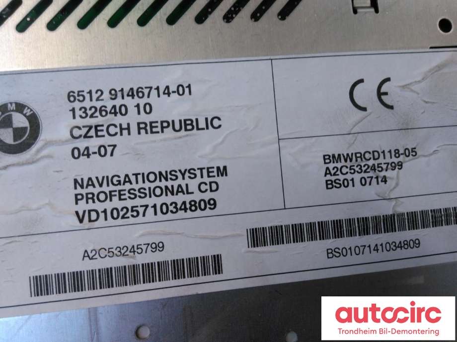 Bilstereo navigasjon spiller til BMW X3 2007-2010 (Fase 2) (E83) (E83) (..|9146714|65129136410|65 12 9 136 410| A2C53245799)