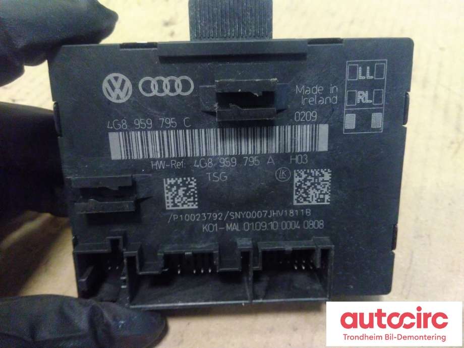 Styreenhet dør høyre bak til Audi A7 2010-2014 (Type I, Fase 1)  (...|4G8959795C|4G8959795D|)